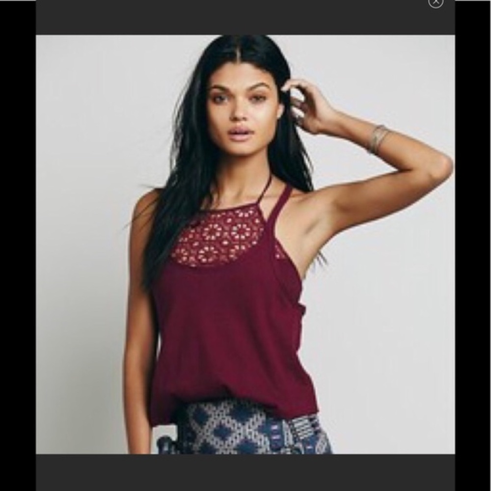Free People tank with built in halter